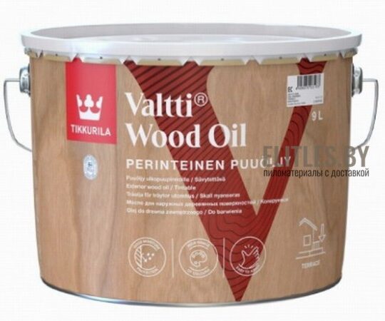 Масло для террас, лестниц, садовой мебели - Tikkurila Valtti Wood Oil, 9 л